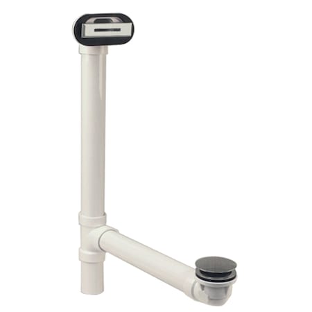 Westbrass Sch. 40 PVC Tub Waste, W/ Tip-Toe Drain, and Linear Overflow, in Satin Nickel D493244LD-07